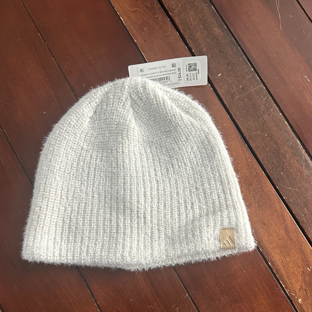 adidas Women's off White Knit Beanie